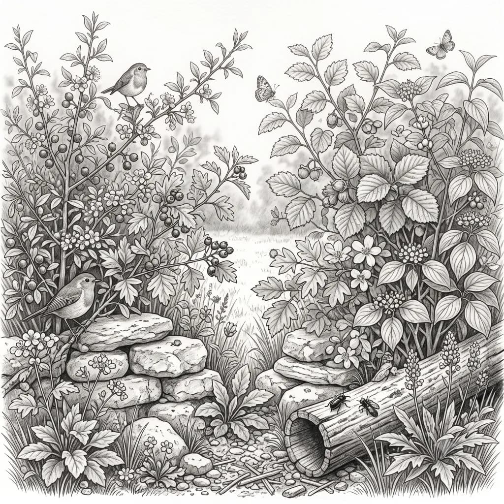 Wildhecke – Bleistiftzeichnung