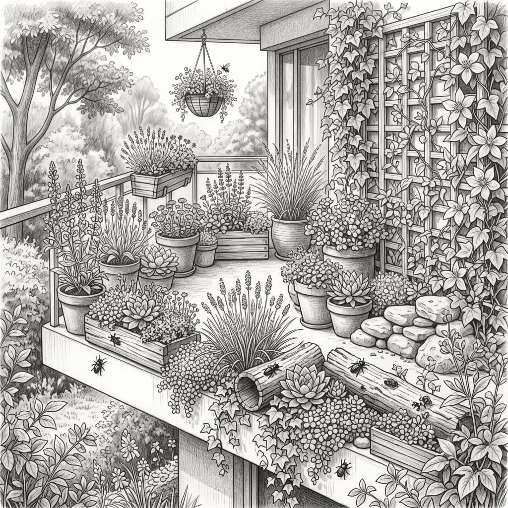 Balkon – Bleistiftzeichnung